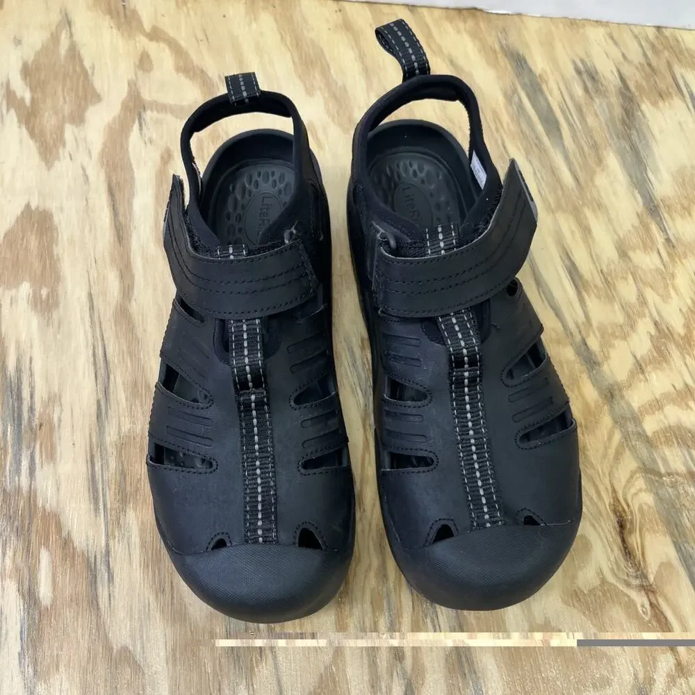 Crocs Yukon Fisherman Sandals 209875 Black Outdoor Water Mens Size 9